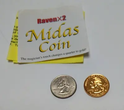 £6.99 • Buy RAVEN X2 MIDAS COIN - Professional Coin Magic Trick