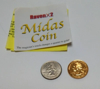 £6.99 • Buy RAVEN X2 MIDAS COIN - Professional Coin Magic Trick