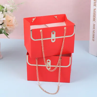 Portable Flower Box Foldable Paper Hand Gift Bag Kraft Handbag Wedding Gift BRA • $5.38