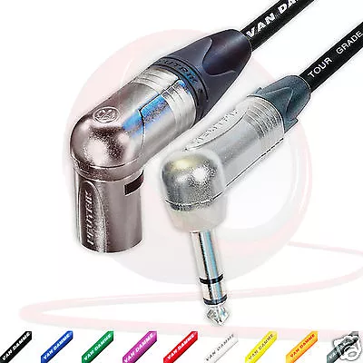 Neutrik Angled TRS Jack To Angled Male XLR Lead. Van Damme STARQUAD Cable 3m 5m • $201.15