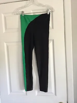 Koral Metalic Black And Green Active Leggings Size Xtra Small EUC Womens  • $9.99