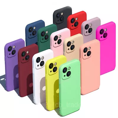 Case For IPhone  13 14 15 Pro Max Plus 11 12 XR XS X 7 8 SE Phone Cover Silicon • £3.89