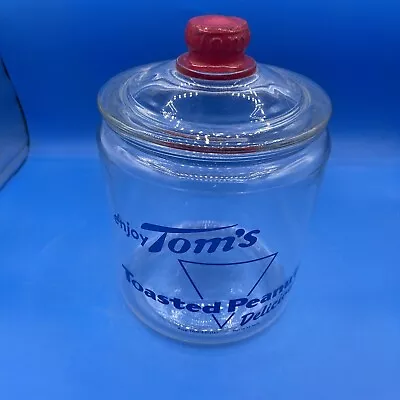 Vintage Toms Toasted Peanuts Glass Canister Jar Counter Display • $75