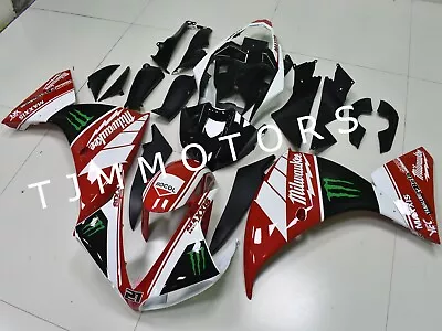 For YZF R1 2009-2011 Red Black Milwaukee ABS Injection Mold Bodywork Fairing Kit • $517.50