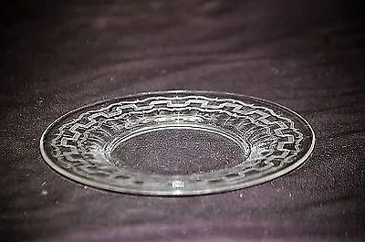 Old Vintage Clear Glass 7-3/8  Salad Plate Incised Abstract Design MCM • $19.99