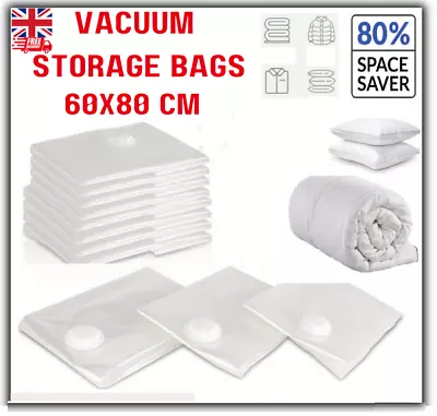 Strong Vacuum Storage Bags Vac Space Saver Bags Vacum Bag Electric Pump Duvet UK • £4.99