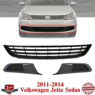 Bumper Grille Front Lower + Fog Lights Covers For 2011-2014 Volkswagen Jetta • $71.47