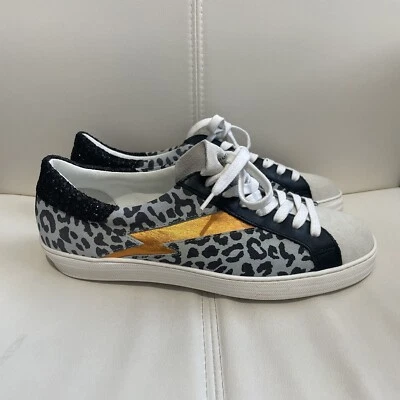 $89 • Buy Department Of Finery DOF Leopard Glitter Leather Sneakers Size 41
