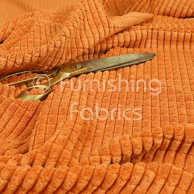 £0.99 • Buy Furnishing Upholstery Fabric Brick Effect Pattern Texture Cord New Orange Colour