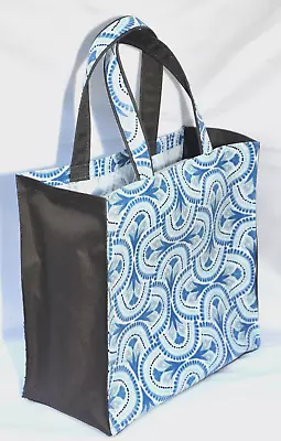 LARGE Tote Bag 32 X 32 X 14cms Cotton Oilcloth/waterproof Canvas -Blue Clamshell • £13.95