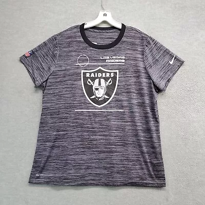 Las Vegas Raiders Men Shirt XL Gray Heather Nike Tee Dri Fit Logo NFL • $19.91