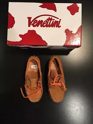 Venettini 55 Scott Boys Loafer Shoes - Tan/Orange - Size 24 - BRAND NEW IN BOX! • $61.88