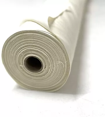 Polycotton Curtain Lining Fabric Cream/Ivy Colour  54  WIDE CLEARANCE • £2.49