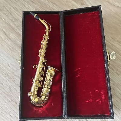 Miniature Saxophone Dolls House Music Room 6  Musical Instrument & Case • $15