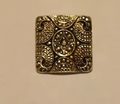 Vintage Signed Western Germany Marcasite 1.25  Intricate Design Scarf Clip • $14.99