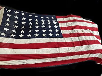 48-star American Flag Vintage Cotton 5' X 9 1/2' Valley Forge Flag Co Pre 1959 • $59.99