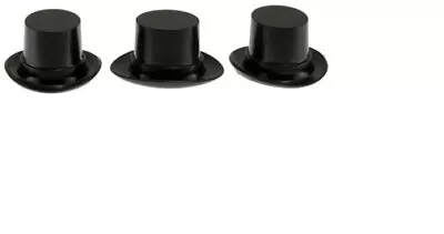 Dollhouse Miniatures Joshua's Plastic Top Hats: Black 3 Pieces #JOS8614 • $1.60
