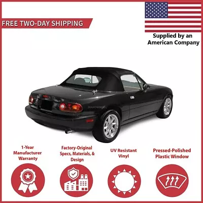 1990-05 Mazda Miata Convertible Soft Top W/DOT Approved Plastic Window Black • $143.10