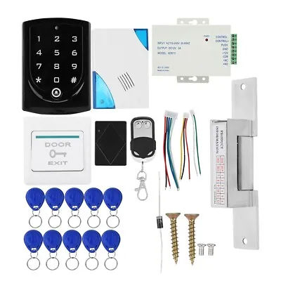 Door Access Control System NO Lock Remote Control Button Doorbell Power Supp WAI • £72.25