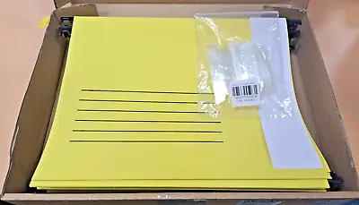 £12.99 • Buy Pack 25 Yellow A4 Hanging Suspension Files Inc Tabs & Inserts For Filing Cabinet