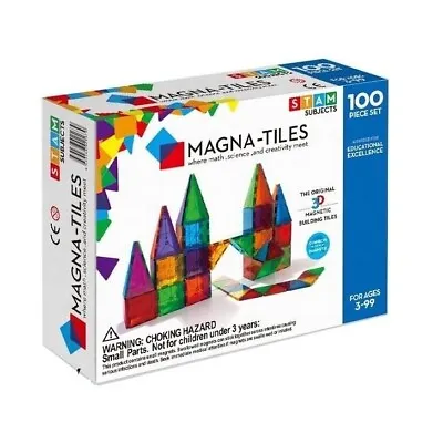 Magna Tiles Stam Subject 100 Piece Magnetic Building Blocks For Age 3+ YearsMul • $99.99