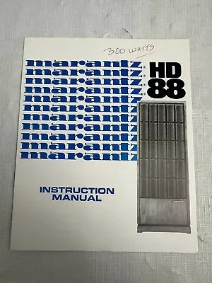 Vintage Marantz HD88 Speakers System Instruction Manual Booklet Pamphlet  • $44.99