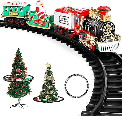 Christmas Train Set Track Decor Around Tree Light Musical XMAS Santa Decorations • £24.98