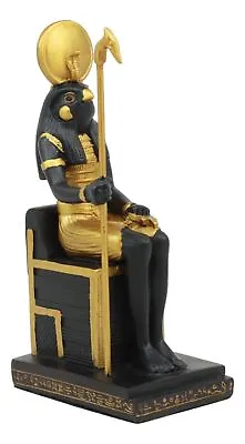 Ancient Egyptian God Of The Sky Horus Falcon Ra Sitting On Throne Statue • $29.99