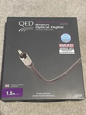 QED Performance Optical Mini Toslink To Mini Toslink Graphite Cable 1.5m • £23.99