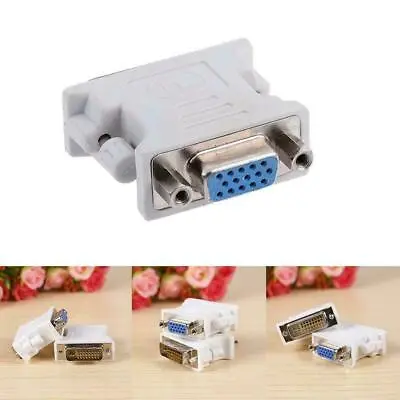 $2.74 • Buy 15 Pins White VGA Female To 24+1 Pin DVI-D Male Adapter Video For PC S4B9