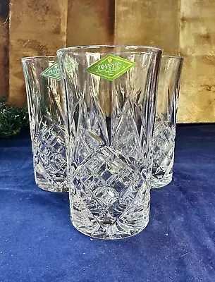 3 X Vintage Tall Designs Dublin Ireland Shannon Crystal 24% Lead Crystal Heavy! • $52.28