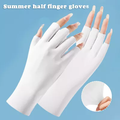 $10.99 • Buy Women Fingerless Gloves Sun Protection Half Finger Sunscreen Anti-UV Mittens
