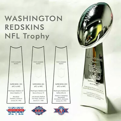 Washington Redskins Super Bowl Vince Lombardi Trophy Height 9.5  Fast Shipping • $59.88