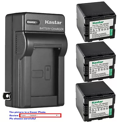 Kastar Battery AC Wall Charger For Panasonic VW-VBN130 VBN130 VW-VBN260 VBN260 • $6.49