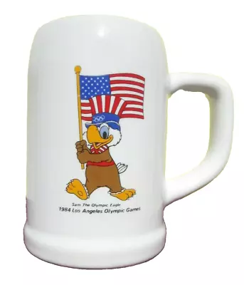 Olympic Games 1984 Los Angeles LA Sam The Eagle Logo Stein Mug 18 Oz Coffee Cup  • $7