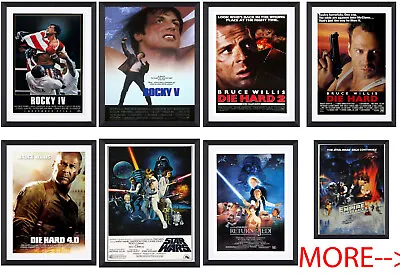 £59.99 • Buy Classic Film, Retro Movie Framed Posters In Sizes A1-A2-A3-A4- Framed Posters- 9