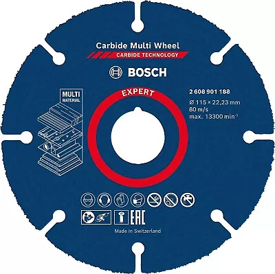 Bosch Expert 115mm Mini Grinder Carbide Multi WoodMDFCement Board 2608901188 • £13.39