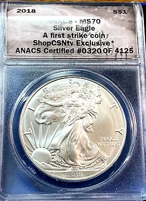 2018 Silver Eagle ANACS MS70 White No Spots Best Price On Ebay* CHRC • $46.99