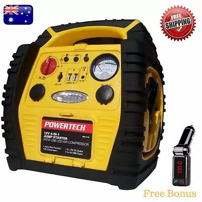 $199.95 • Buy 4 In 1 Jump Starter 12V 17Ah Portable Power Pack Car Battery Booster Charger 