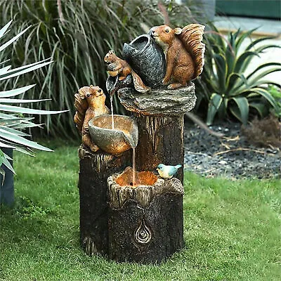 Solar Powered Squirrel LED Light Garden Ornament Animal Lamp Outdoor Patio Decor • £14.01