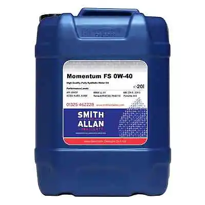 £84.99 • Buy 0W-40 Fully Synthetic Engine Oil ACEA A3/B4 20 Litre 20L