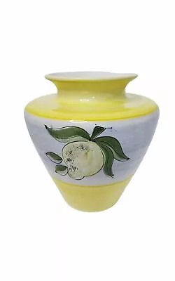 Vintage Portuguese Handpainted Ceramic Lemon Vase. • $47.30