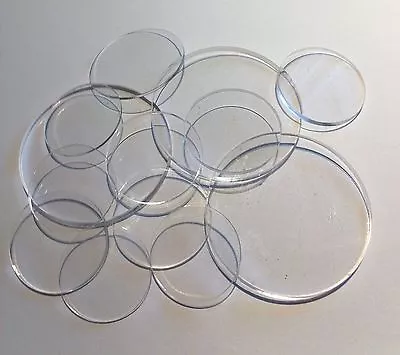 12  Pcs 4.5  Dia. X 1/4  Thick Laser Cut Clear Cell Cast Acrylic  Disks • $43.50