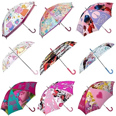 Girls Waterproof Classic Umbrellas Kids Outdoor Rain Stick Brolly For 3-7 Years • £12.39