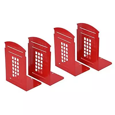 Metal Bookends Heavy Metal Non Skid Sturdy Telephone Booth Decorative Gift Fo... • $23.93