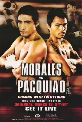 $4.99 • Buy ERIK MORALES Vs MANNY PACQUIAO 8X10 PHOTO BOXING POSTER PICTURE
