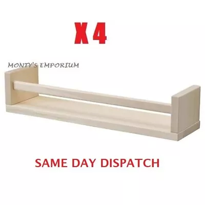 4 X IKEA BEKVAM Wooden Spice Jar Rack Aspen Wall Storage Holder Book Shelf NEW • £26.94