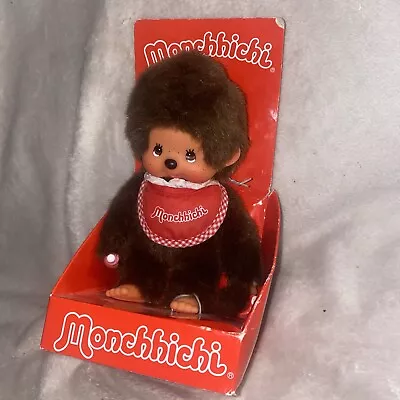 Monchhichi Baby Boy Plush Monkey Doll Red Bib 2009 Sekiguchi NEW NIB • $55.95