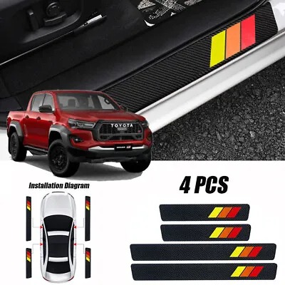 4pcs For Toyota Hilux Accessories Door Sill Plate Cover Panel Protector Stickers • $17.99