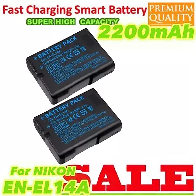 2× EN-EL14 EN-EL14a Battery Replace For Nikon Coolpix P7000 P7700 P7800 D3100 EN • $43.55